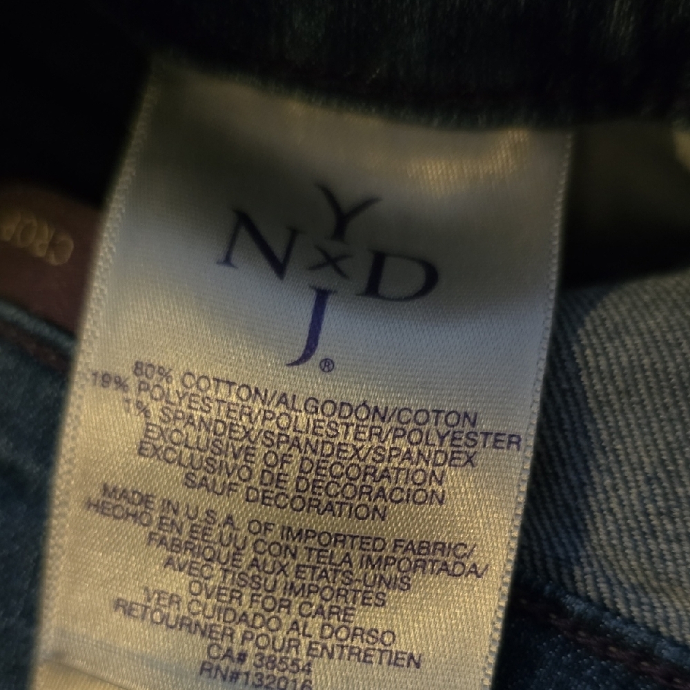 NYDJ Blue Ankle & Cropped Relaxed Fit Jeans Medium Blue Color Size 10 - Picture 11 of 12